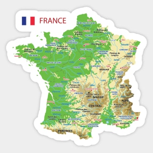 Geographic Map of France Sticker